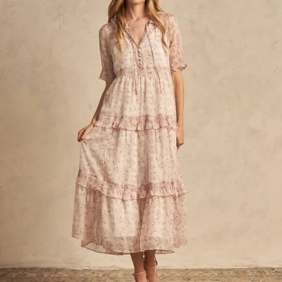 Noralee Dresses & Skirts - Noralee | Pink & Cream French Hydrangea Millie Womens Dress | Size M
